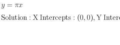 The y=pix is X Intercepts: (0,0),Y Intercepts: (0,0)